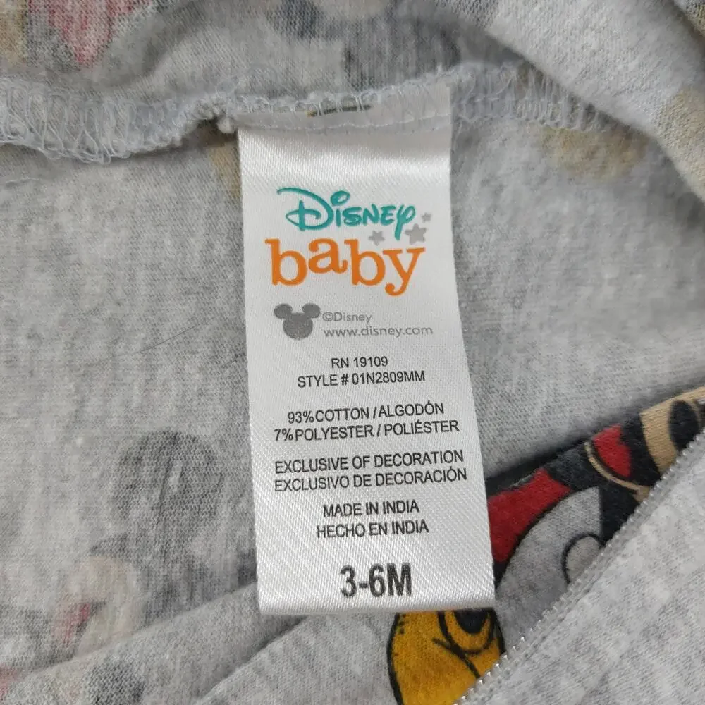 Disney Baby Mickey 3-6M Gray Sleep N' Play One Piece